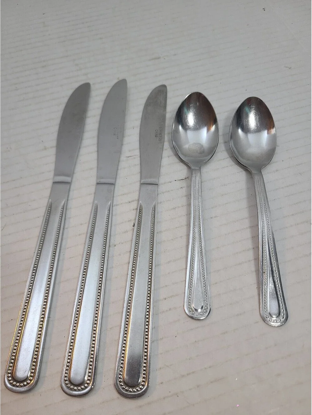Lot of 5 Vintage Stainless Steel China Flatware - Knives & Spoons